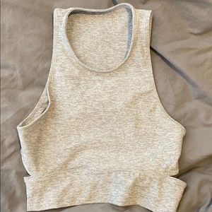 OV gray crop bra